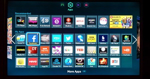 smart tv showing all the apps either included or added 300