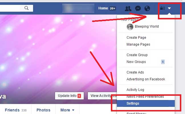 Deactivate Facebook Account From Settings and Privacy Menu