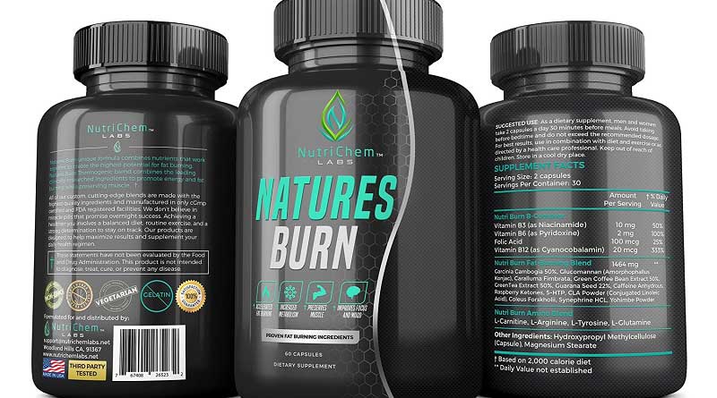 NutriChem Labs NATURES BURN pills burn fat and flab