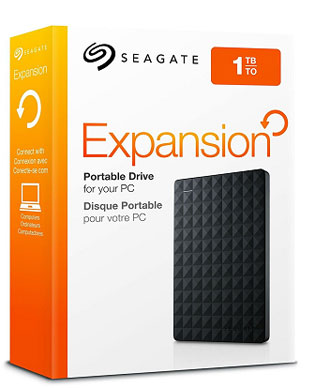 1TB Portable External Hard Drive Box Seagate Expansion 