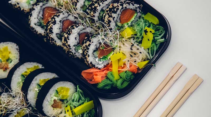 Different types of sushi rolls