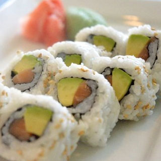 Different types of sushi rolls salmon avocado roll 320x320h