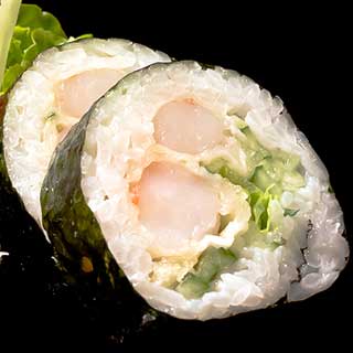 Different types of sushi rolls shrimp cuccumber roll 320x320m